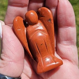 Red Jasper Angel Carving 2"